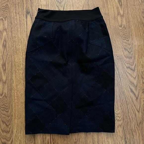 Diane von Furstenberg Blue lined Pencil Skirt size 4 career casual business - Picture 6 of 13